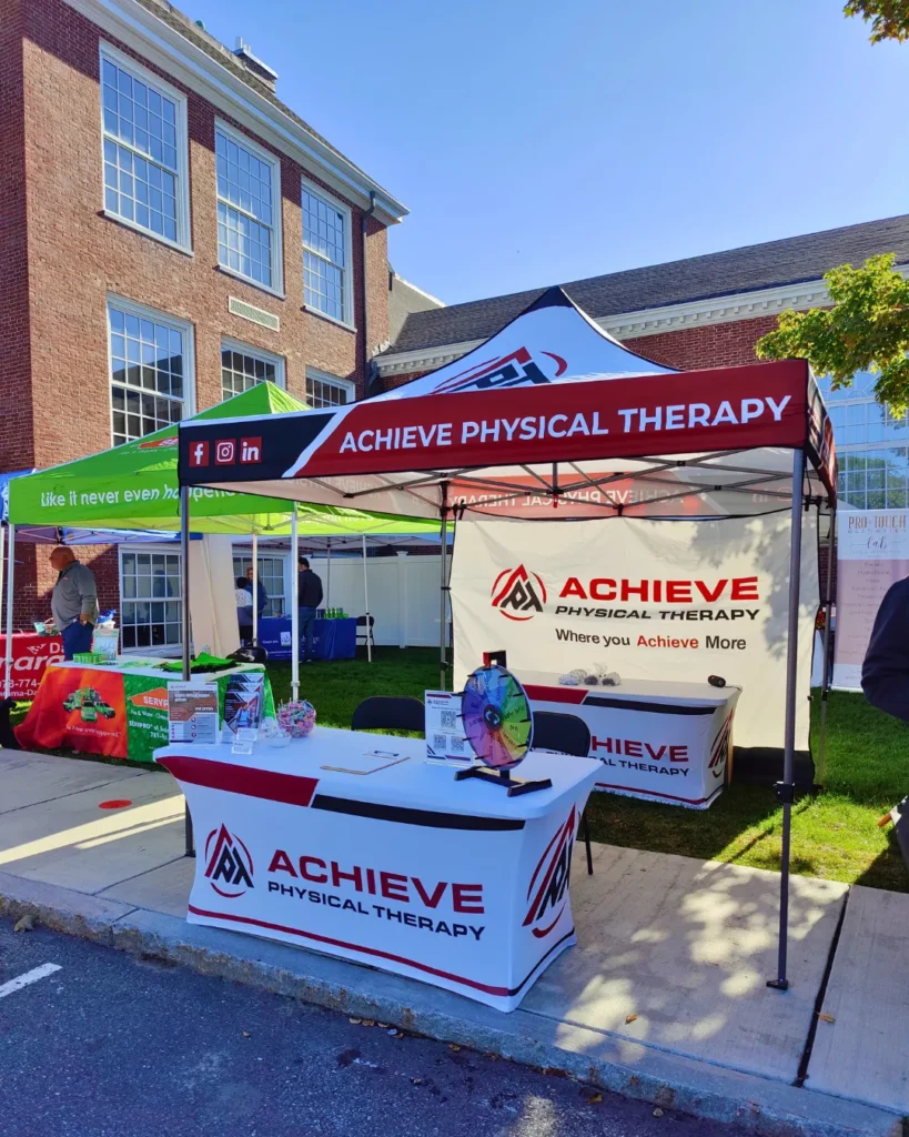 Achieve Physical Therapy's tent during the Bedford Days community event