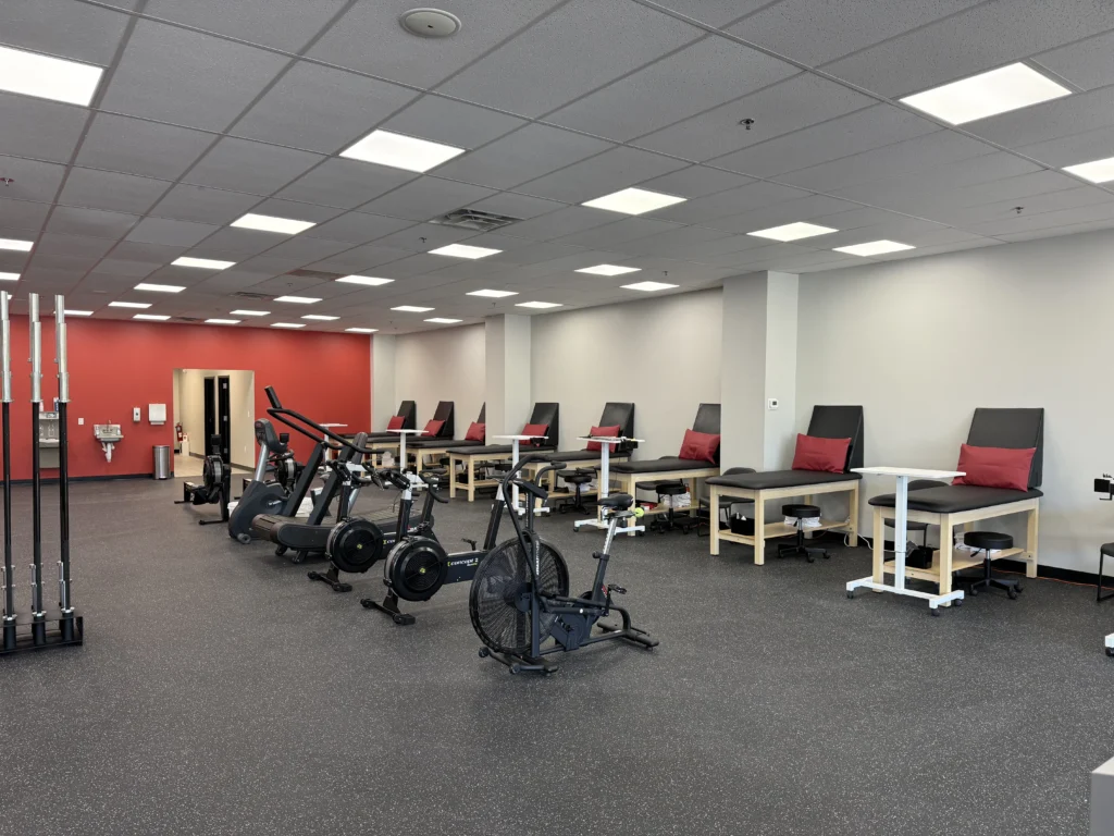 exercise bicycles inside the newly relocated Achieve PT clinic in Sudbury